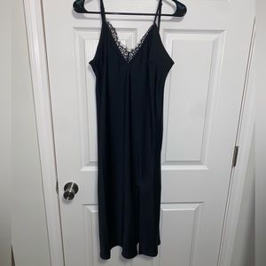 LONG SLIP BLACK DRESS